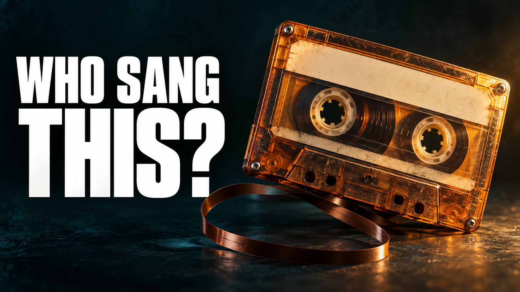 WHO SANG THIS? beside an amber cassette